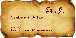 Szebenyi Júlia névjegykártya