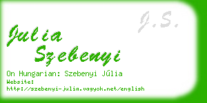 julia szebenyi business card