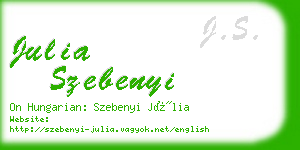 julia szebenyi business card